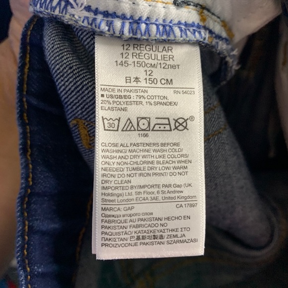 Gap Kids_Straight Leg Dark Wash Jeans size 12 - Picture 8 of 9